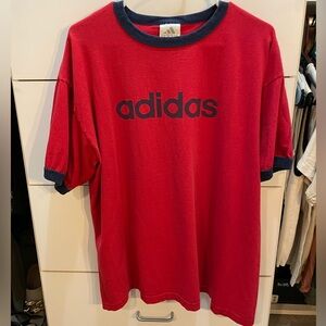 Adidas Vintage Style T-Shirt Red L